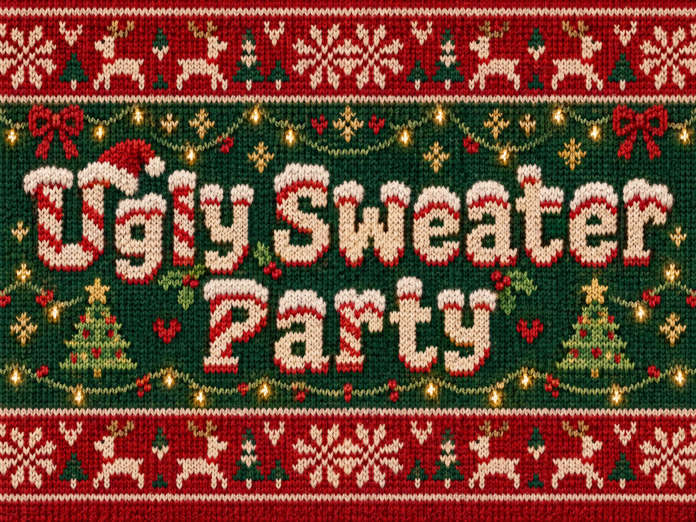 "Ugly Sweater Party" — Christmas | AI Text Effect Generator