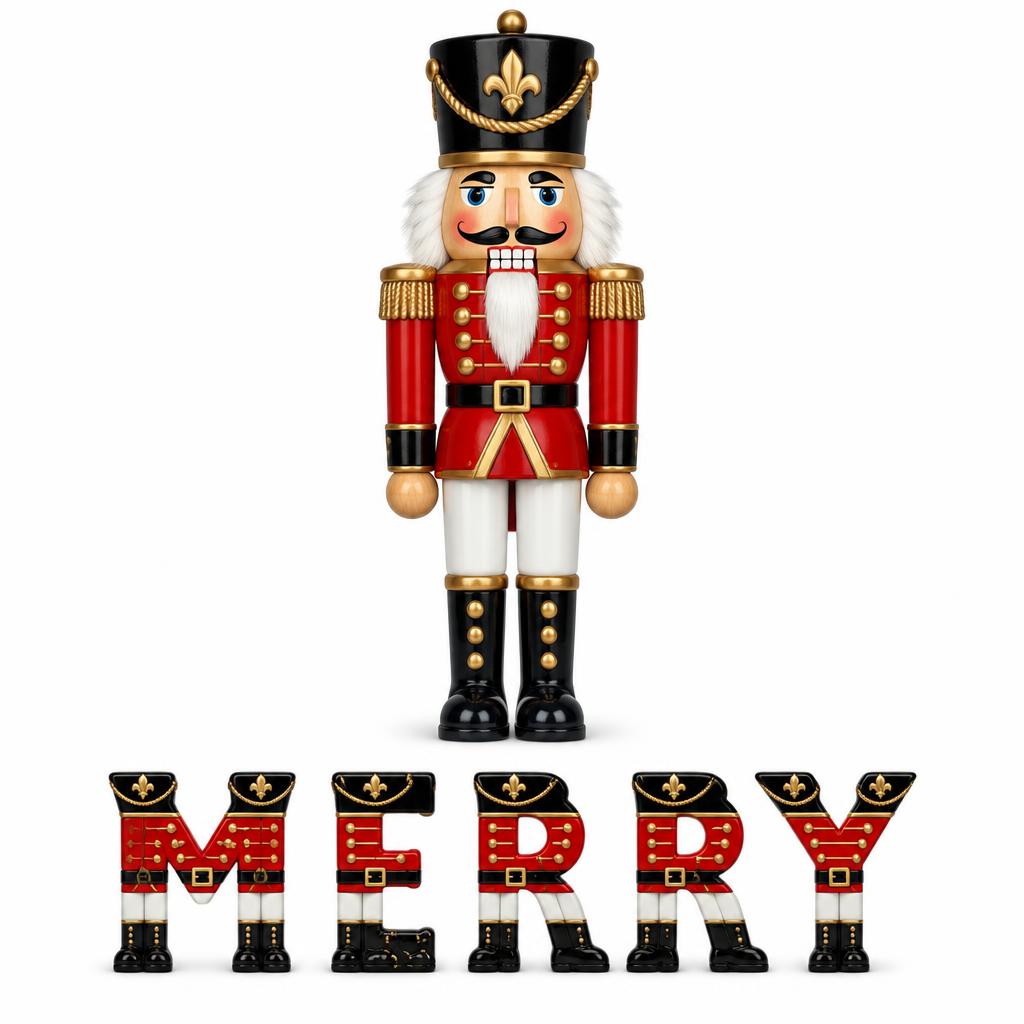 "Merry" — Nutcracker | AI Text Effect Generator