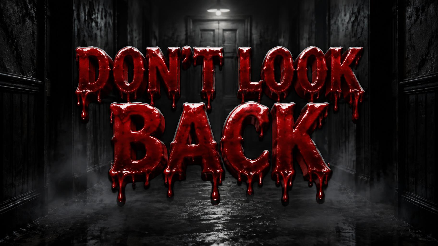 "DON'T LOOK BACK" — Crimson Corridor | AI Text Effect Generator