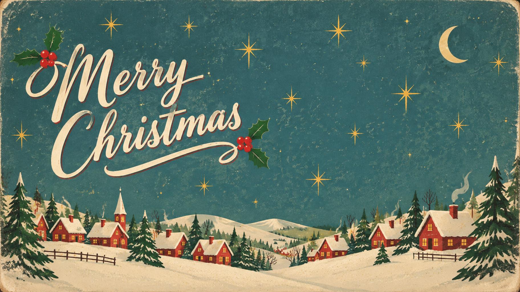 "Merry Christmas" — Vintage Christmas | AI Text Effect Generator