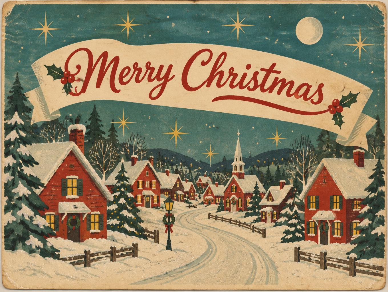 "Merry Christmas" — Vintage Christmas | AI Text Effect Generator
