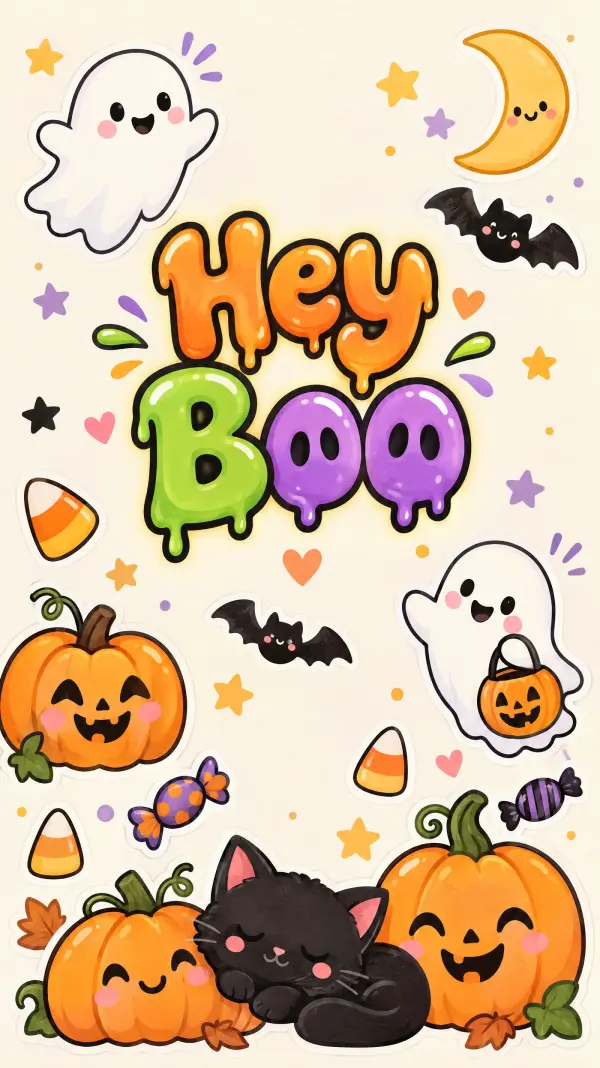 Vista previa del estilo de efecto de texto Halloween Kawaii