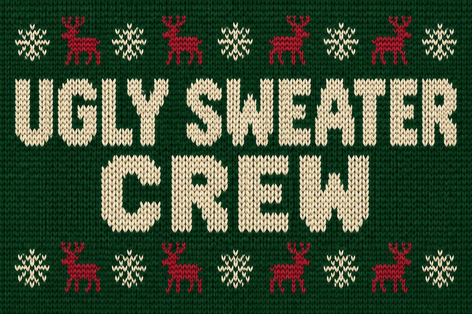 "UGLY SWEATER CREW" — Fair Isle Graphic | AI Text Effect Generator