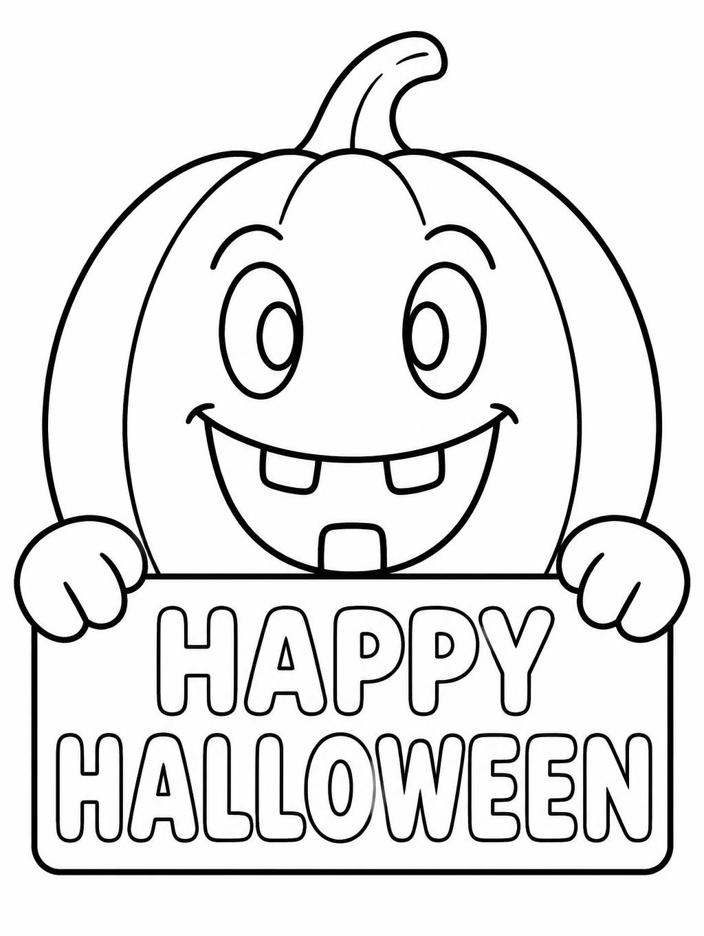 "HAPPY HALLOWEEN" — Bold Coloring Line Art | AI Text Effect Generator