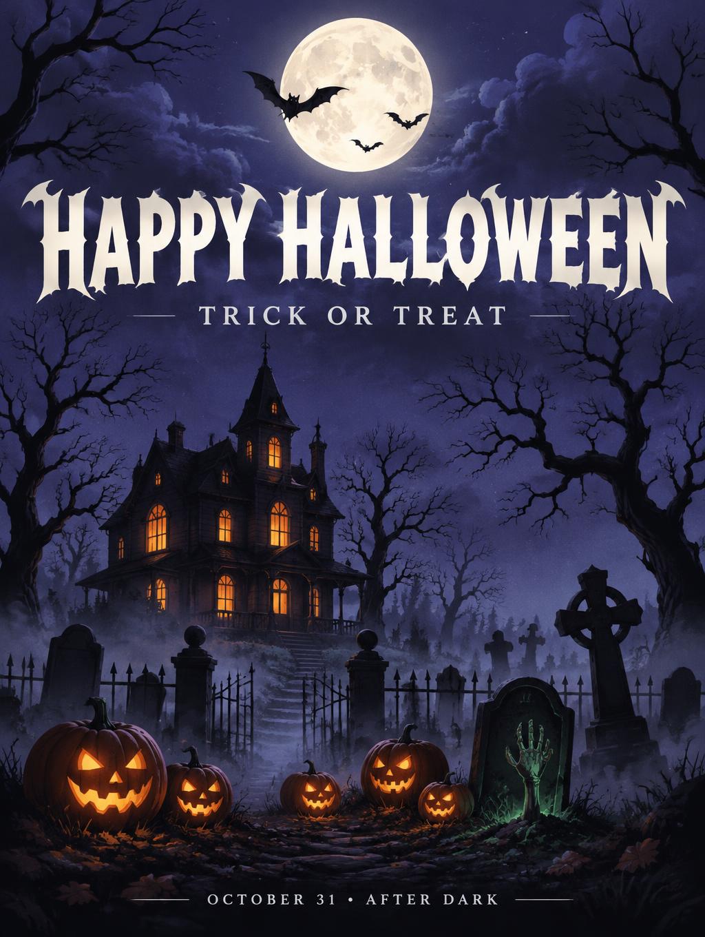 HAPPY HALLOWEEN
TRICK OR TREAT
OCTOBER 31 • AFTER DARK