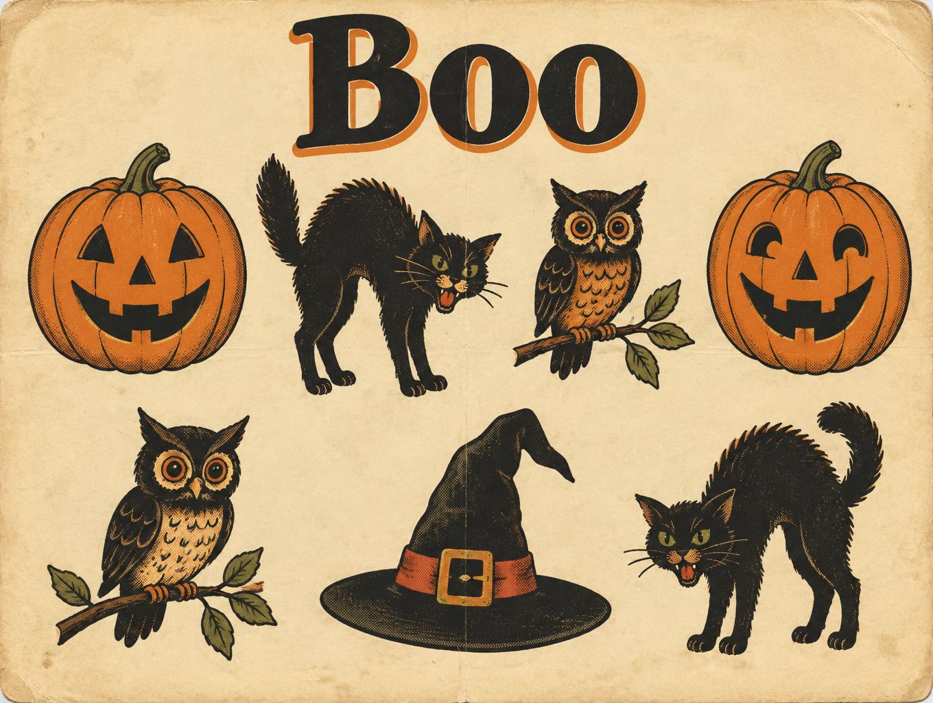 "Boo" — Vintage Halloween | AI Text Effect Generator