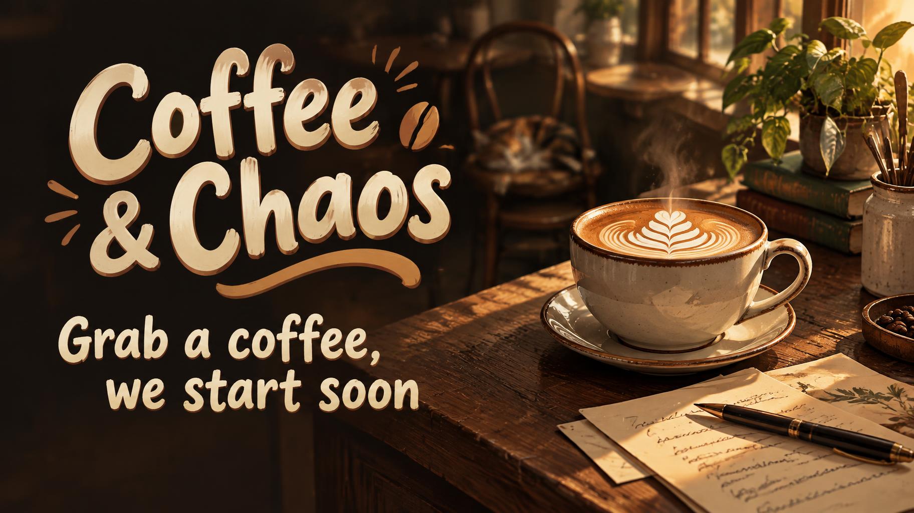 "Coffee & Chaos
Grab a coffee, we start soon" — Comptoir Au Matin | AI Text Effect Generator