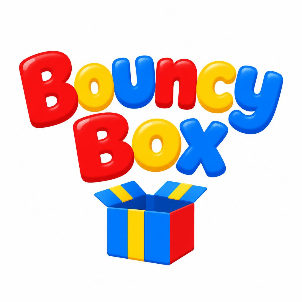 "Bouncy Box" — Toy Enamel Pop | AI Text Effect Generator