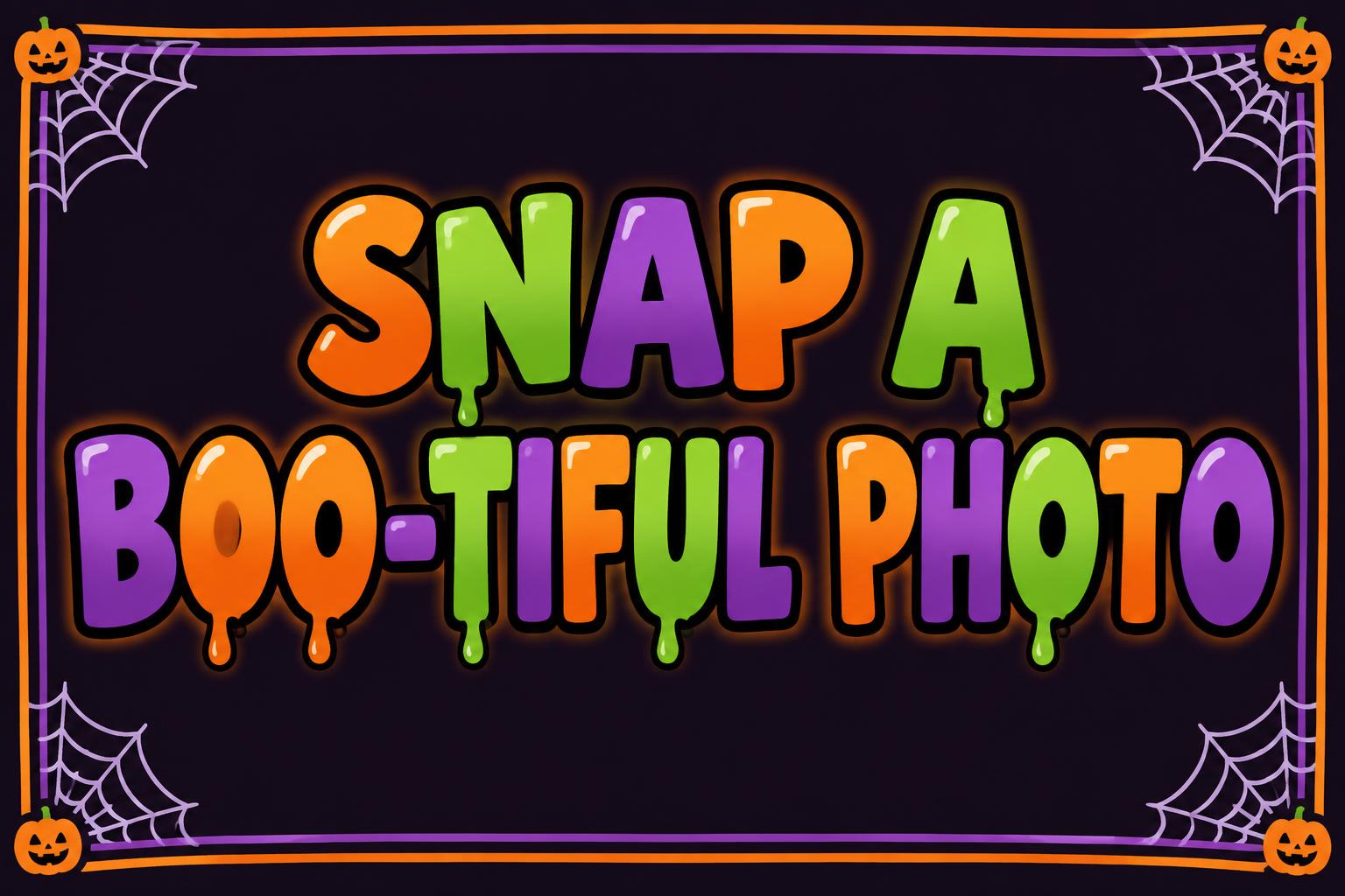 "SNAP A BOO-TIFUL PHOTO" — Halloween | AI Text Effect Generator