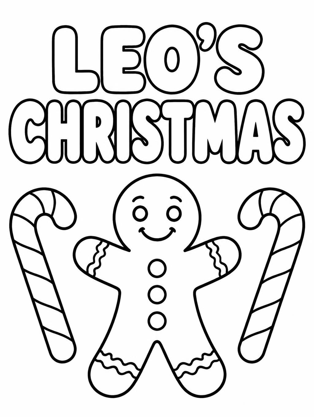 "LEO'S CHRISTMAS" — Bold Coloring Book | AI Text Effect Generator
