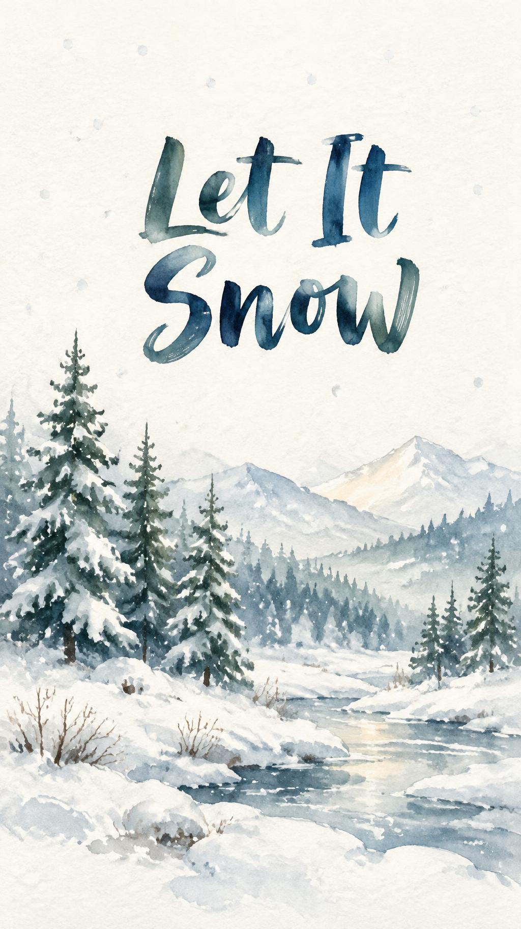 "Let It Snow" — Watercolor Christmas | AI Text Effect Generator