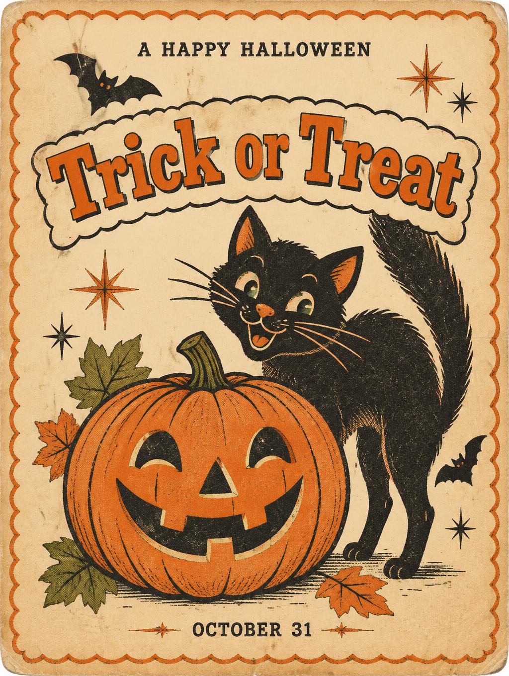 Trick or Treat
A HAPPY HALLOWEEN
OCTOBER 31