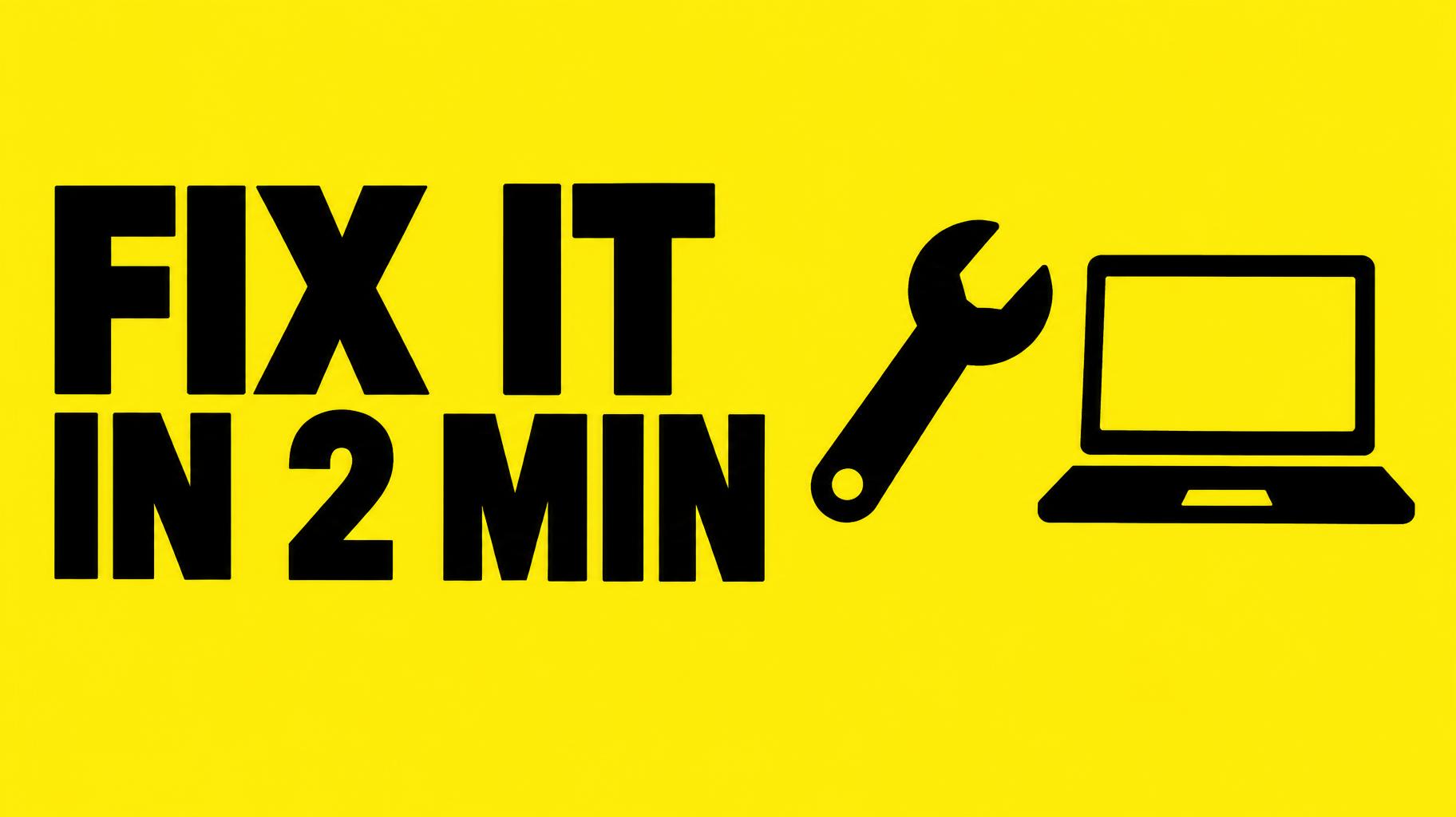 "FIX IT IN 2 MIN" — Flat Tutorial Graphic | AI Text Effect Generator