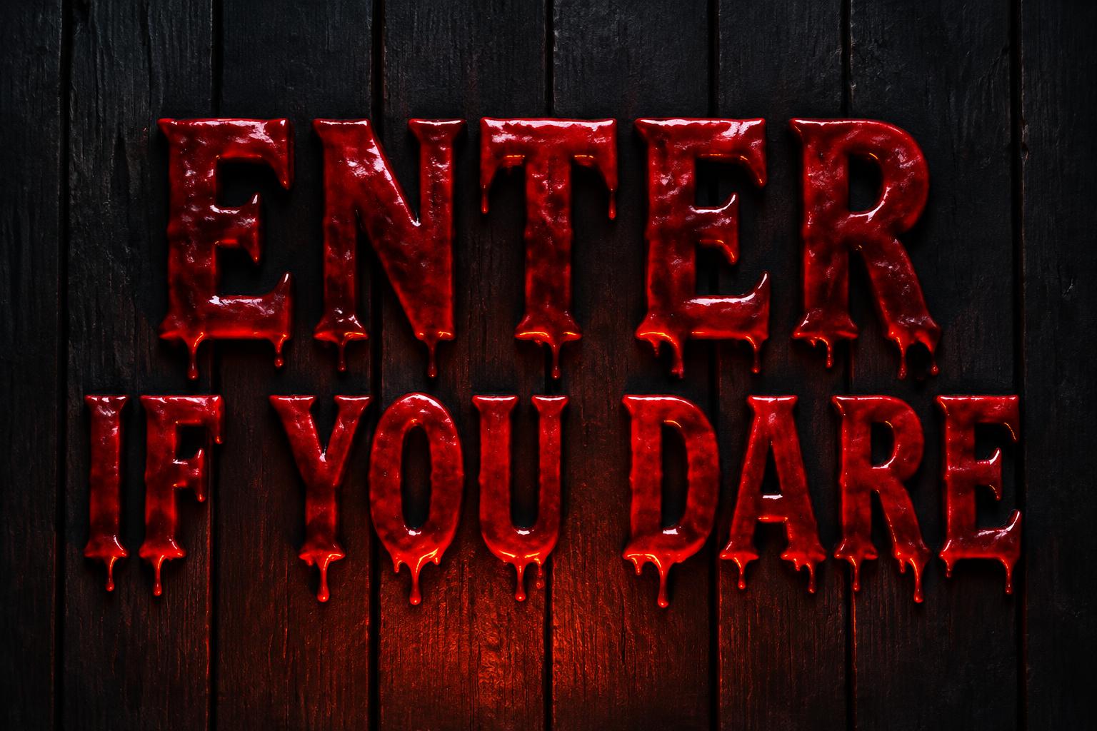 "ENTER IF YOU DARE" — Horror text effect