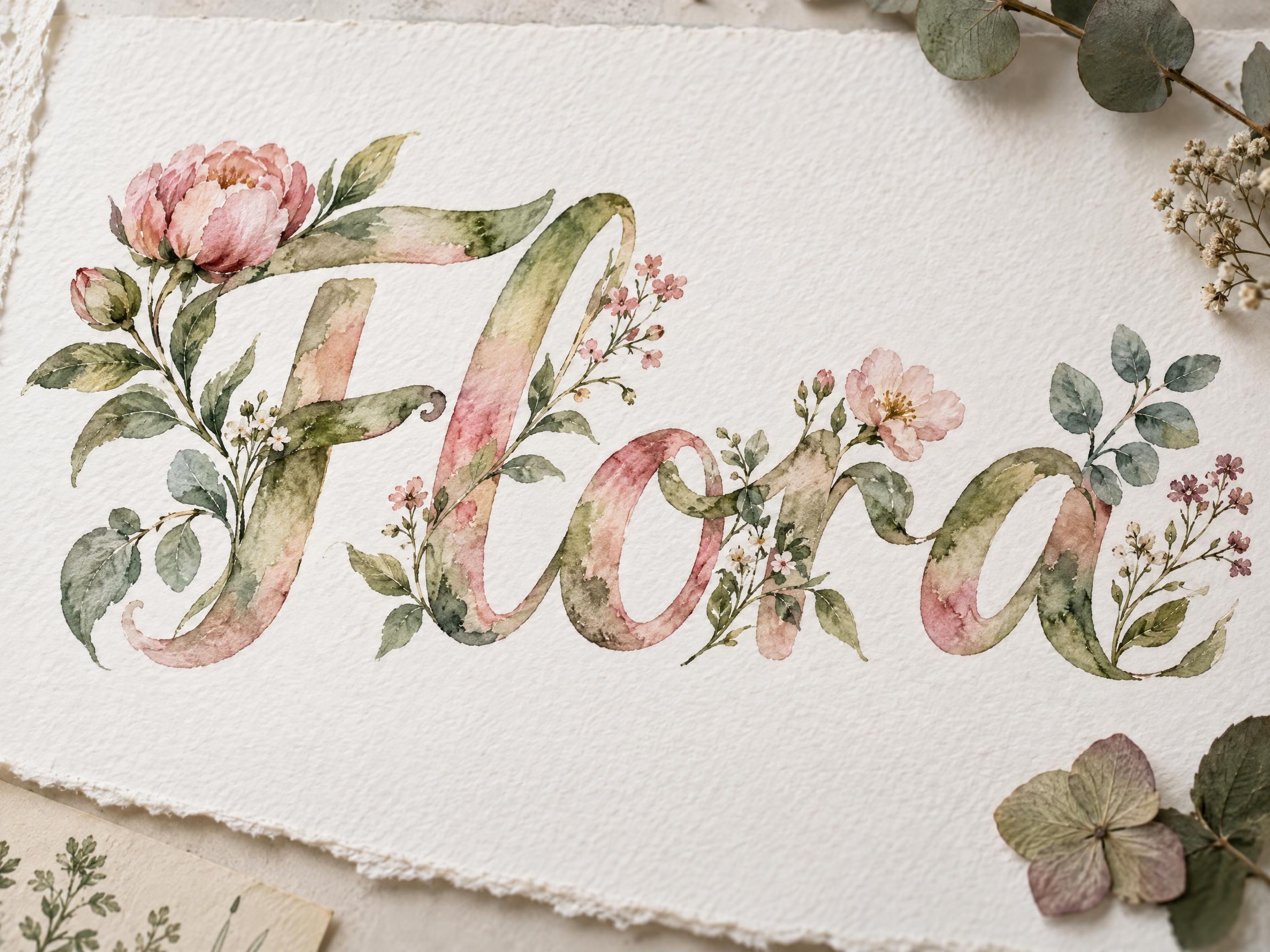 Botânico Aquarela — AI font style