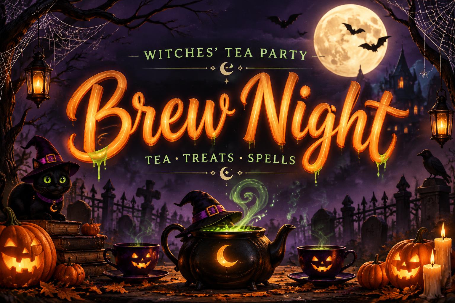 Brew Night
WITCHES’ TEA PARTY
TEA • TREATS • SPELLS — Tetera