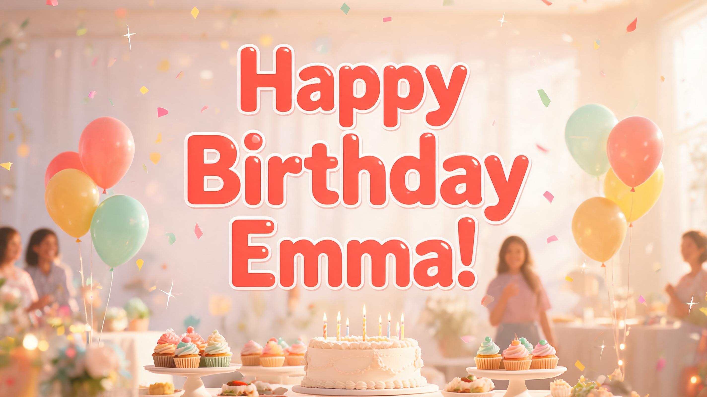 "Happy Birthday Emma!" — Birthday | AI Text Effect Generator