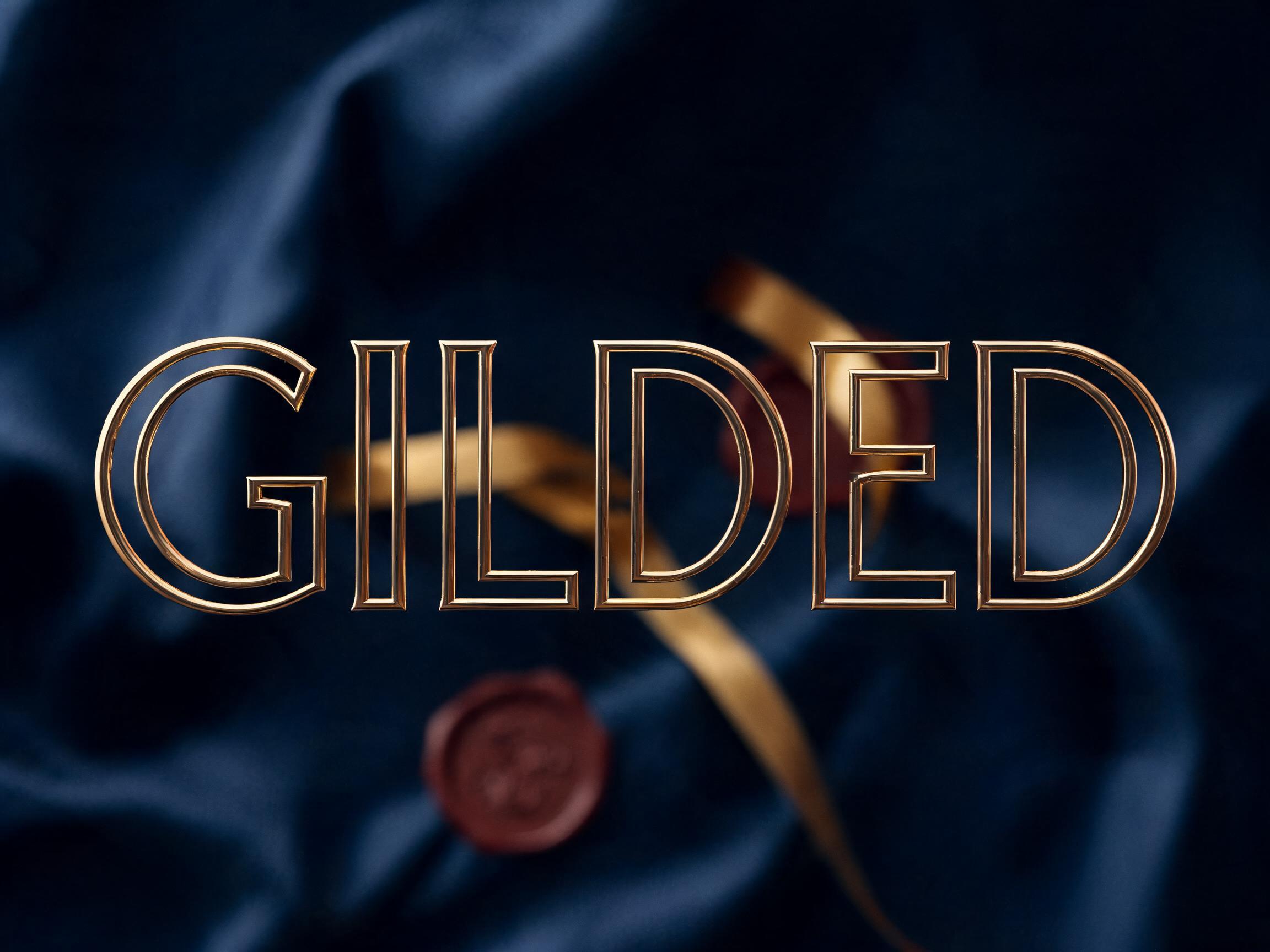 Gold Outline — AI font style
