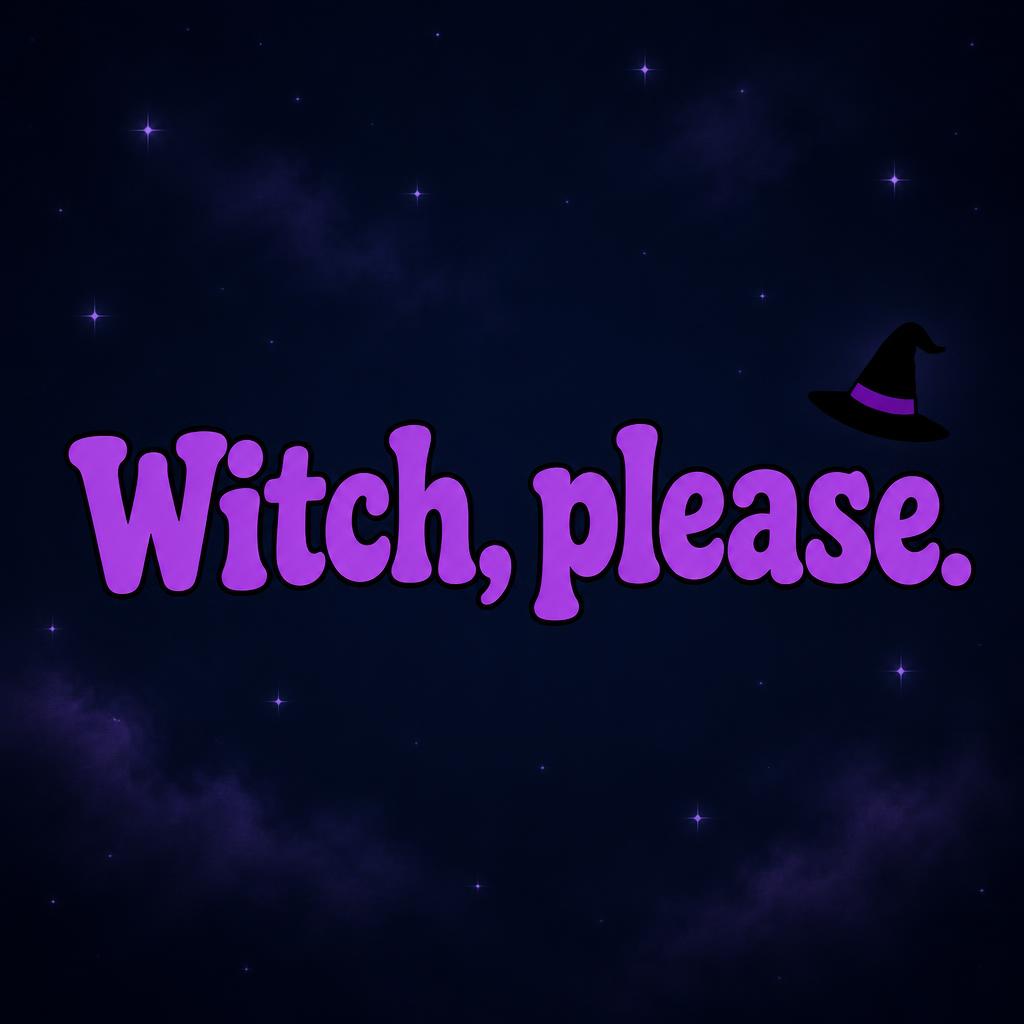 "Witch, please." — Midnight Violet | AI Text Effect Generator