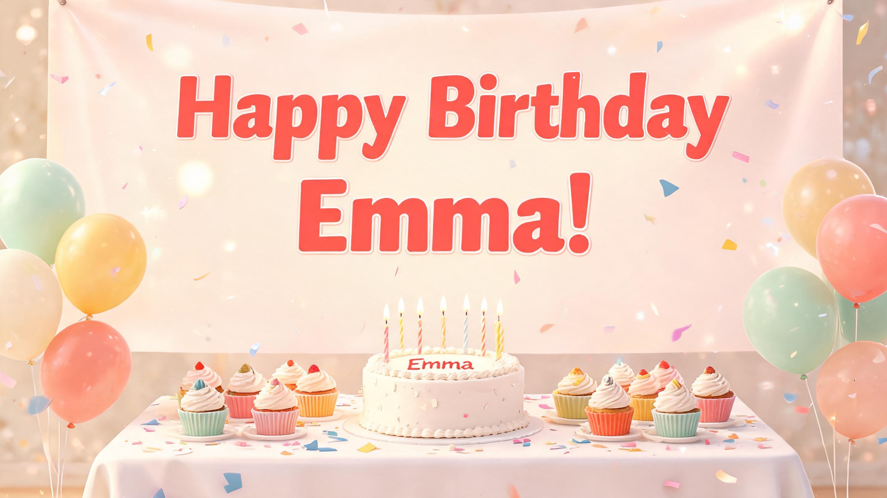 "Happy Birthday Emma!" — Birthday | AI Text Effect Generator