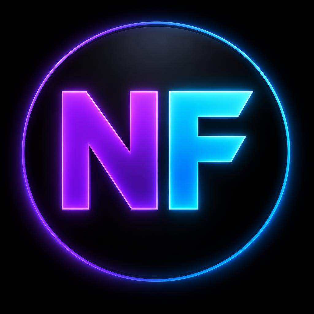 "NF" — Neon Badge | AI Text Effect Generator