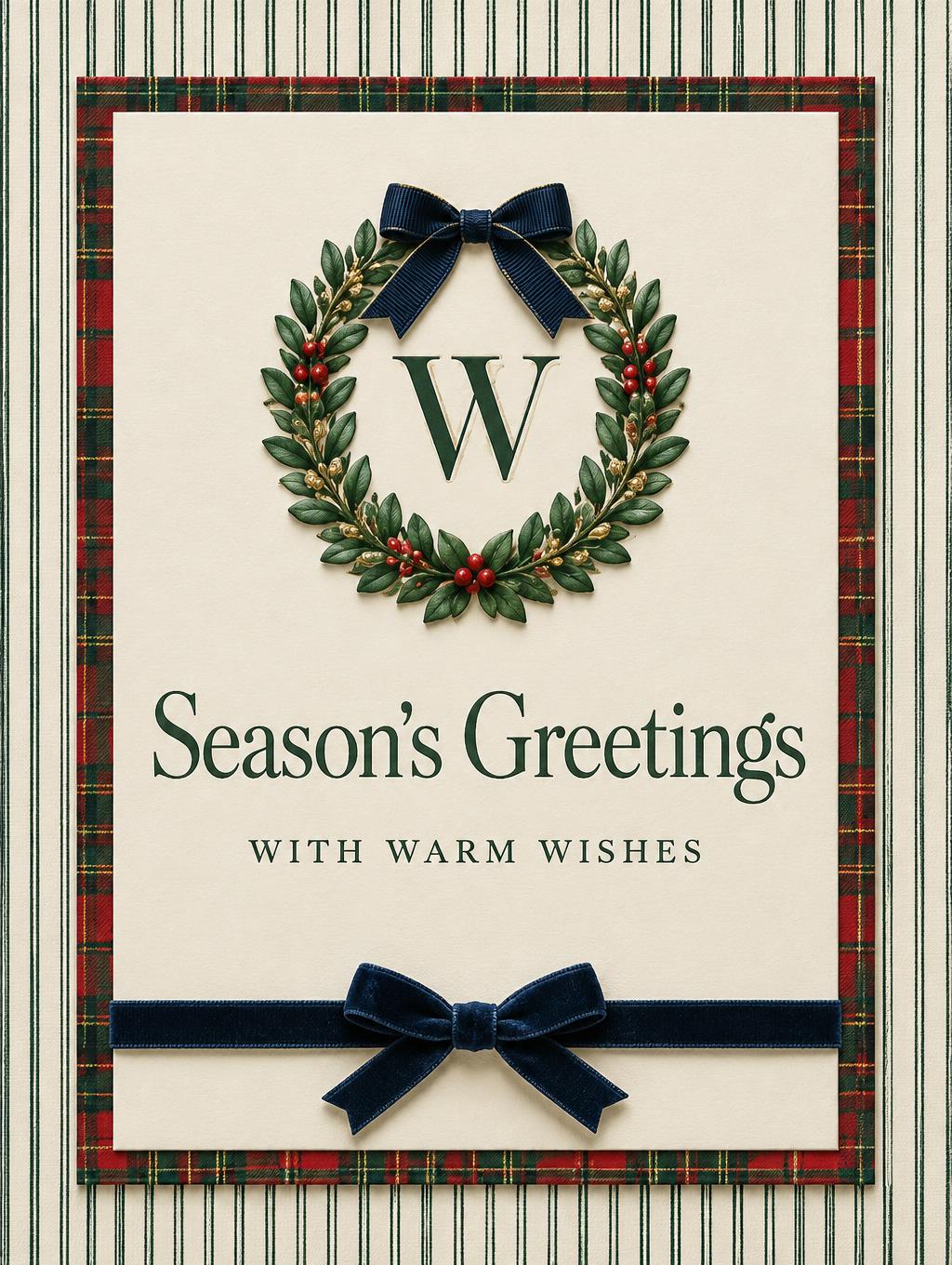 Season's Greetings
W
WITH WARM WISHES
