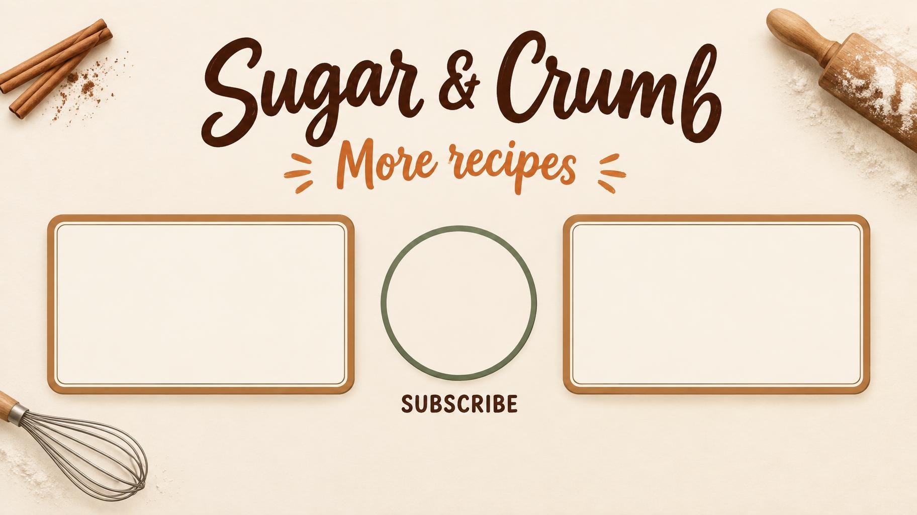 "Sugar & Crumb
More recipes
SUBSCRIBE" — Papier De Fournil | AI Text Effect Generator