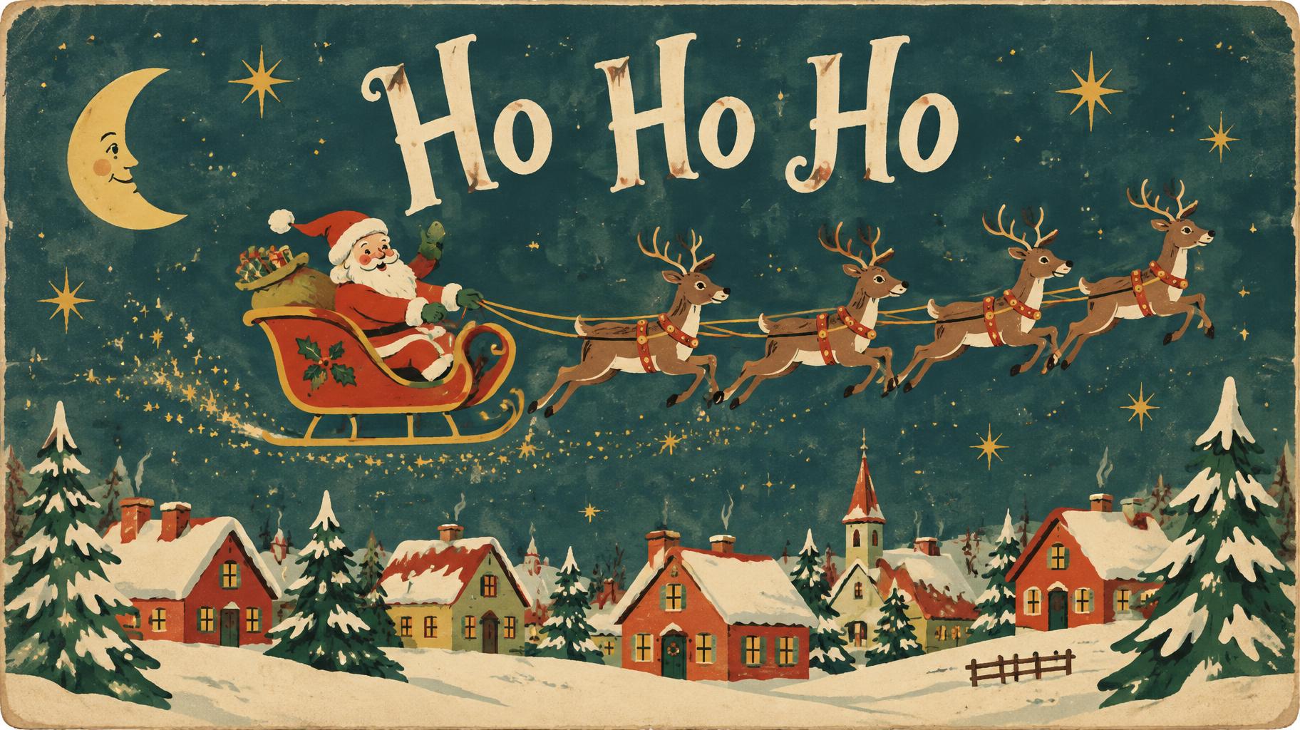 "Ho Ho Ho" — Vintage Christmas | AI Text Effect Generator