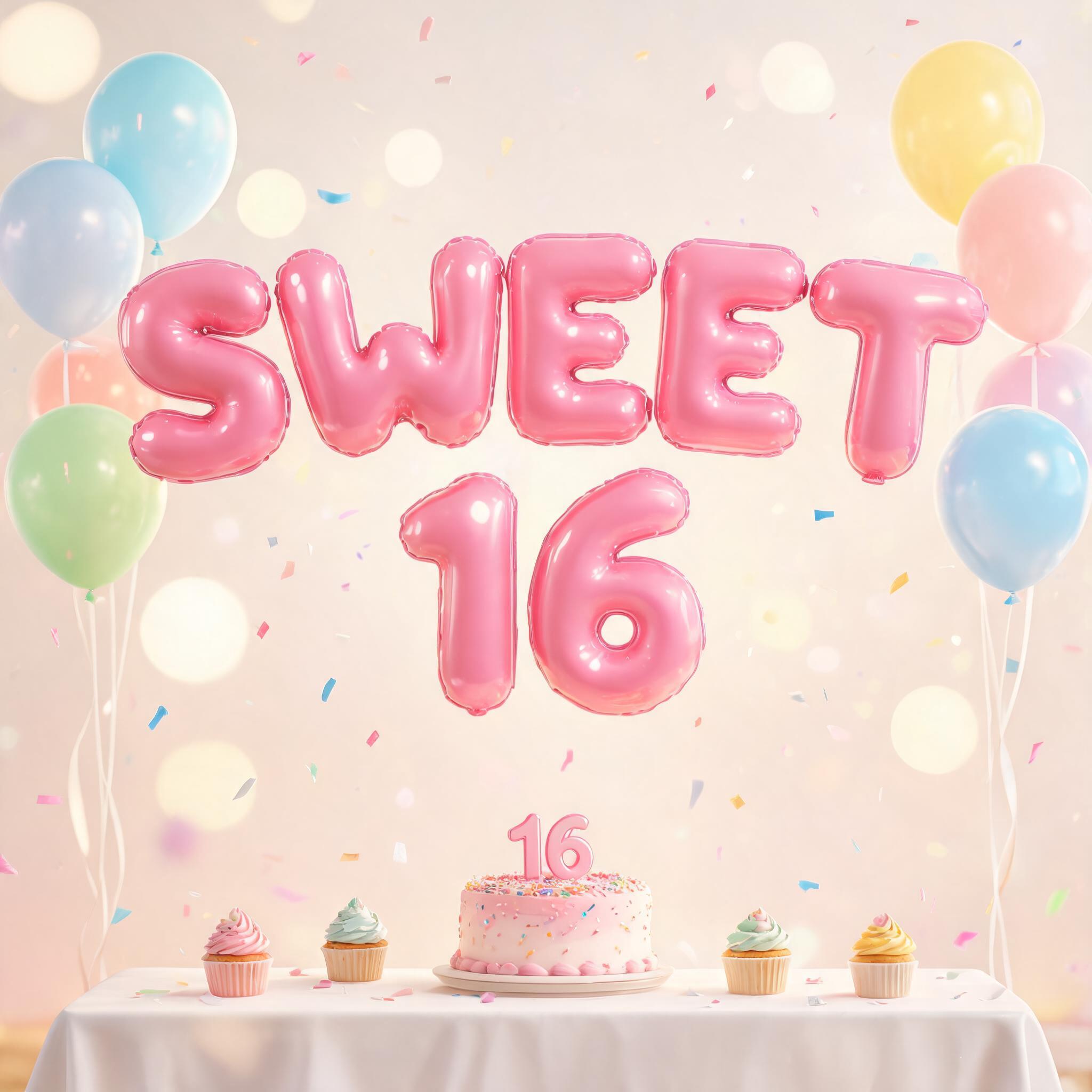 "SWEET 16" — Birthday | AI Text Effect Generator