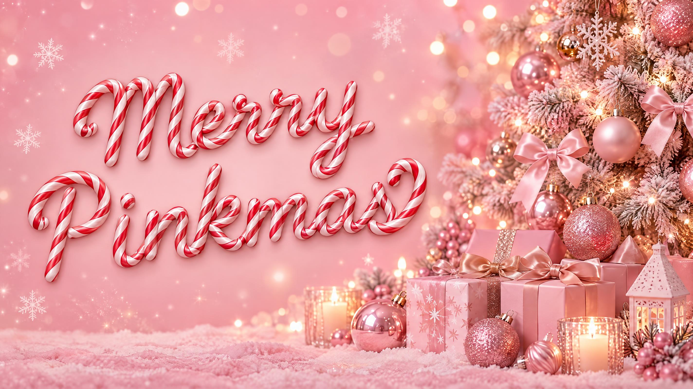 "Merry Pinkmas" —  | AI Text Effect Generator
