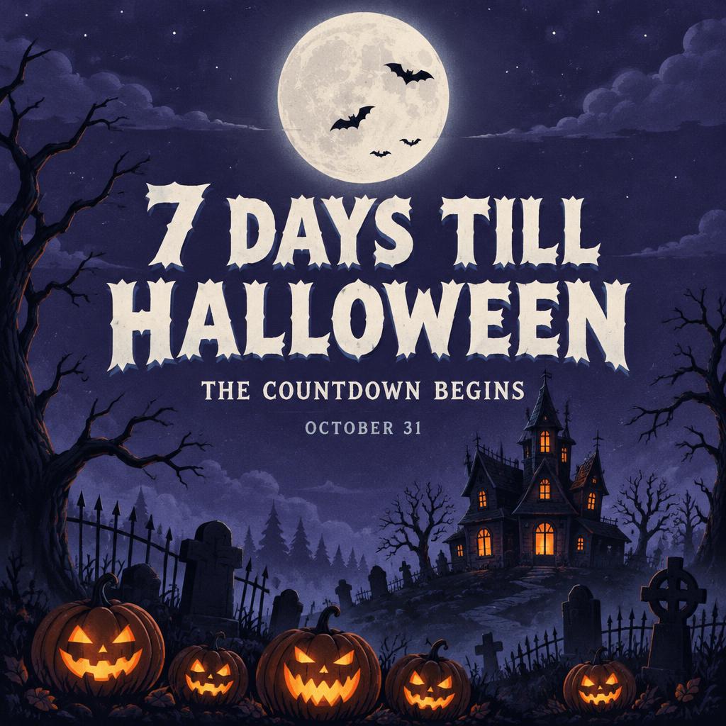 7 DAYS TILL HALLOWEEN
THE COUNTDOWN BEGINS
OCTOBER 31 — Spooky Halloween