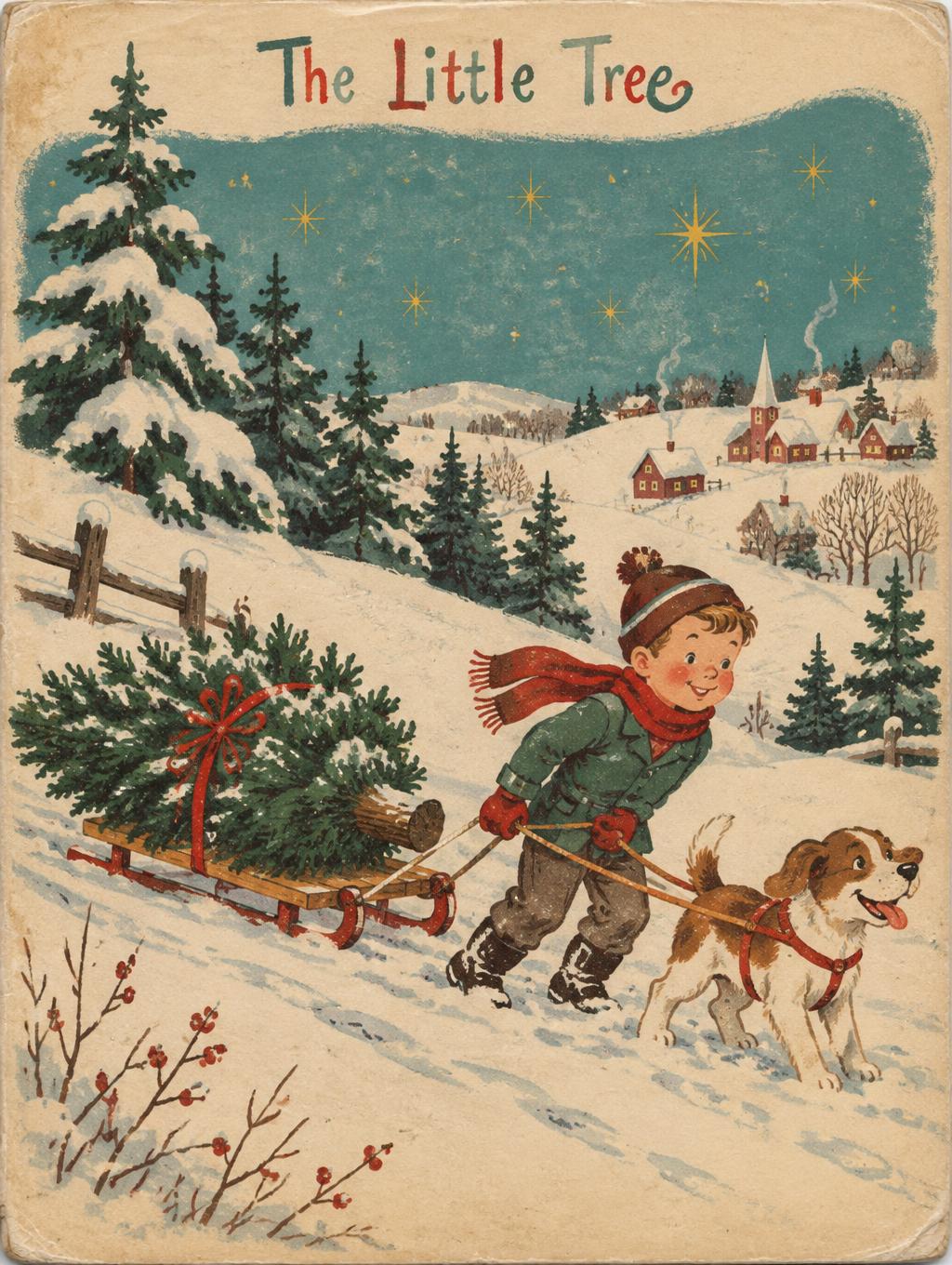 "The Little Tree" — Vintage Christmas | AI Text Effect Generator