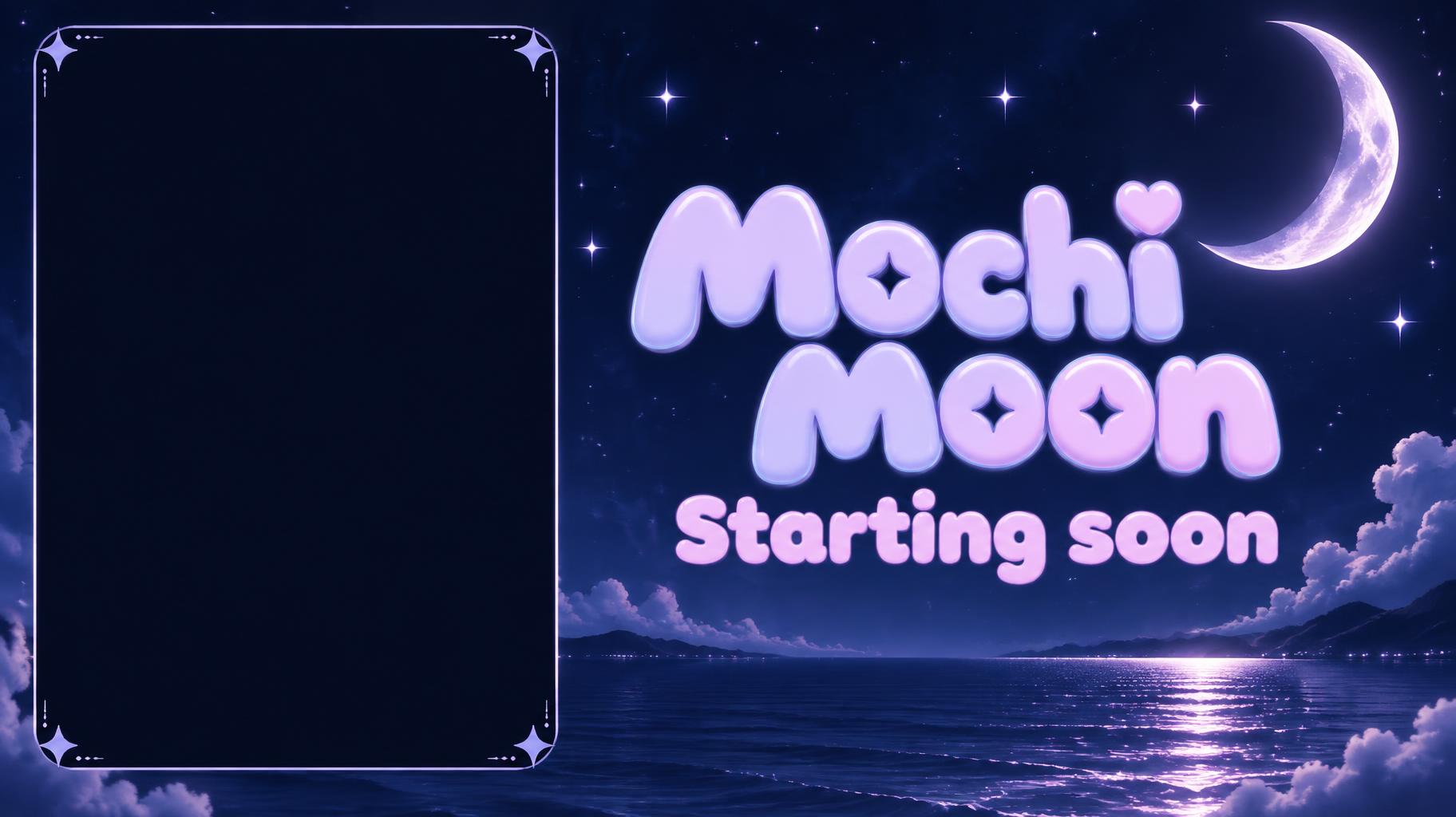 "Mochi Moon
Starting soon" — Ciel Pastel Nocturne | AI Text Effect Generator