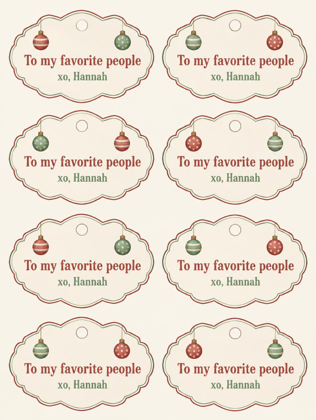 "To my favorite people
xo, Hannah" — Soft Vintage Holiday | AI Text Effect Generator