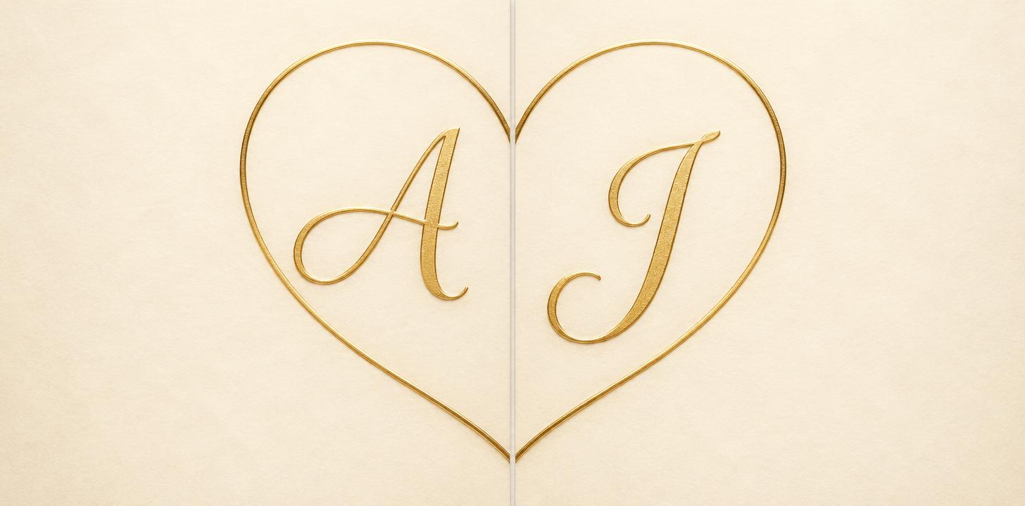 "A
J" — Quiet Gold Romance | AI Text Effect Generator