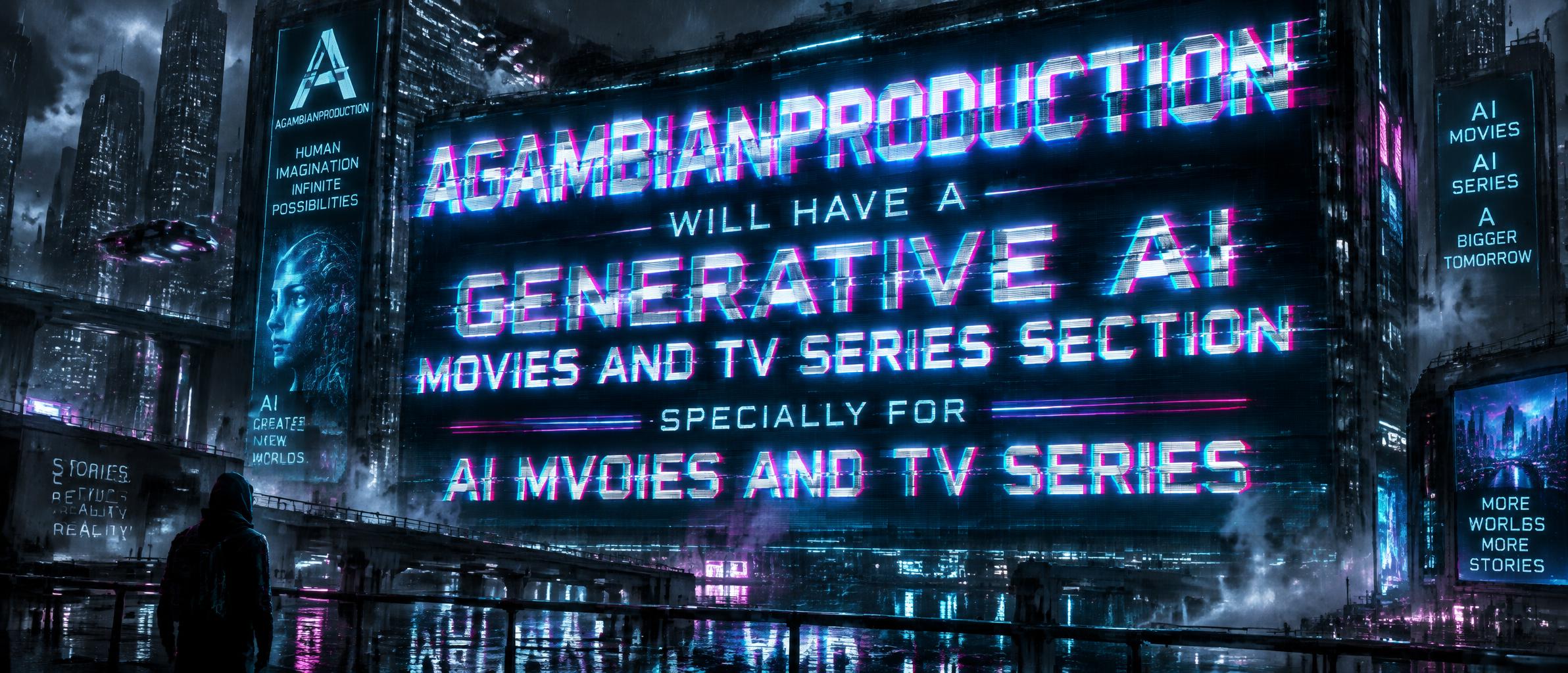 "AGAMBIANPRODUCTION WILL HAVE A GENERATIVE AI MOVIES AND TV SERIES SECTION SPECIALLY FOR AI MVOIES AND TV SERIES" — Cyberpunk | AI Text Effect Generator
