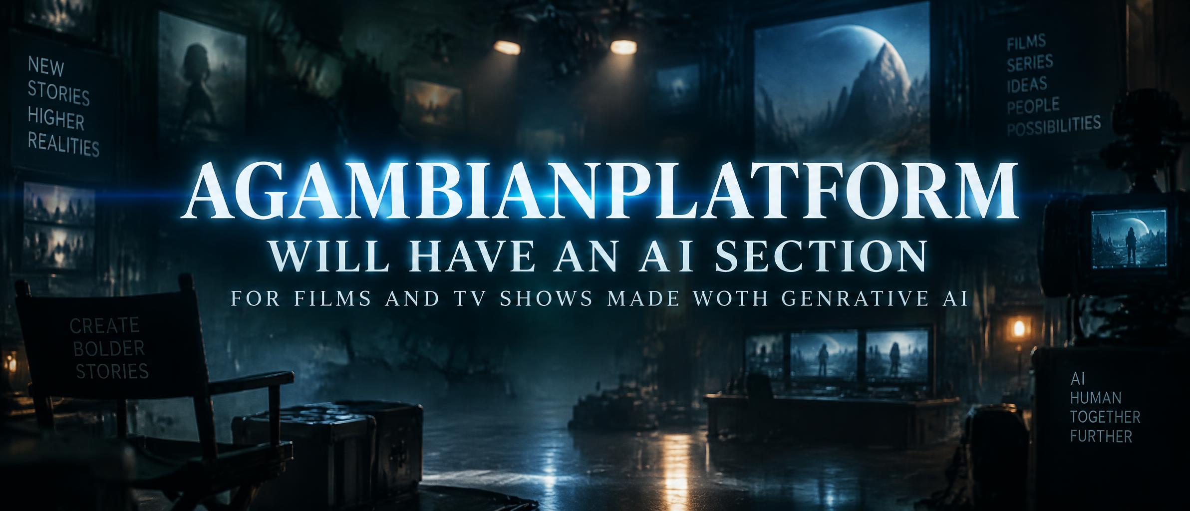 "AGAMBIANPLATFORM WILL HAVE AN AI SECTION FOR FILMS AND TV SHOWS MADE WOTH GENRATIVE AI" — Cinematic Netflix | AI Text Effect Generator