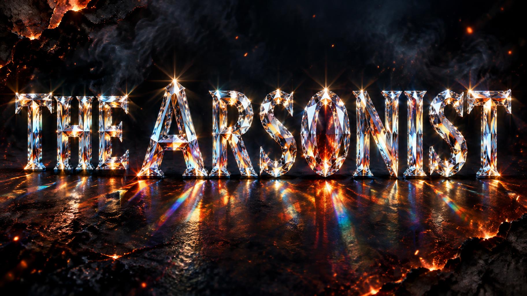 "THE ARSONIST" — Glass Crystal | AI Text Effect Generator