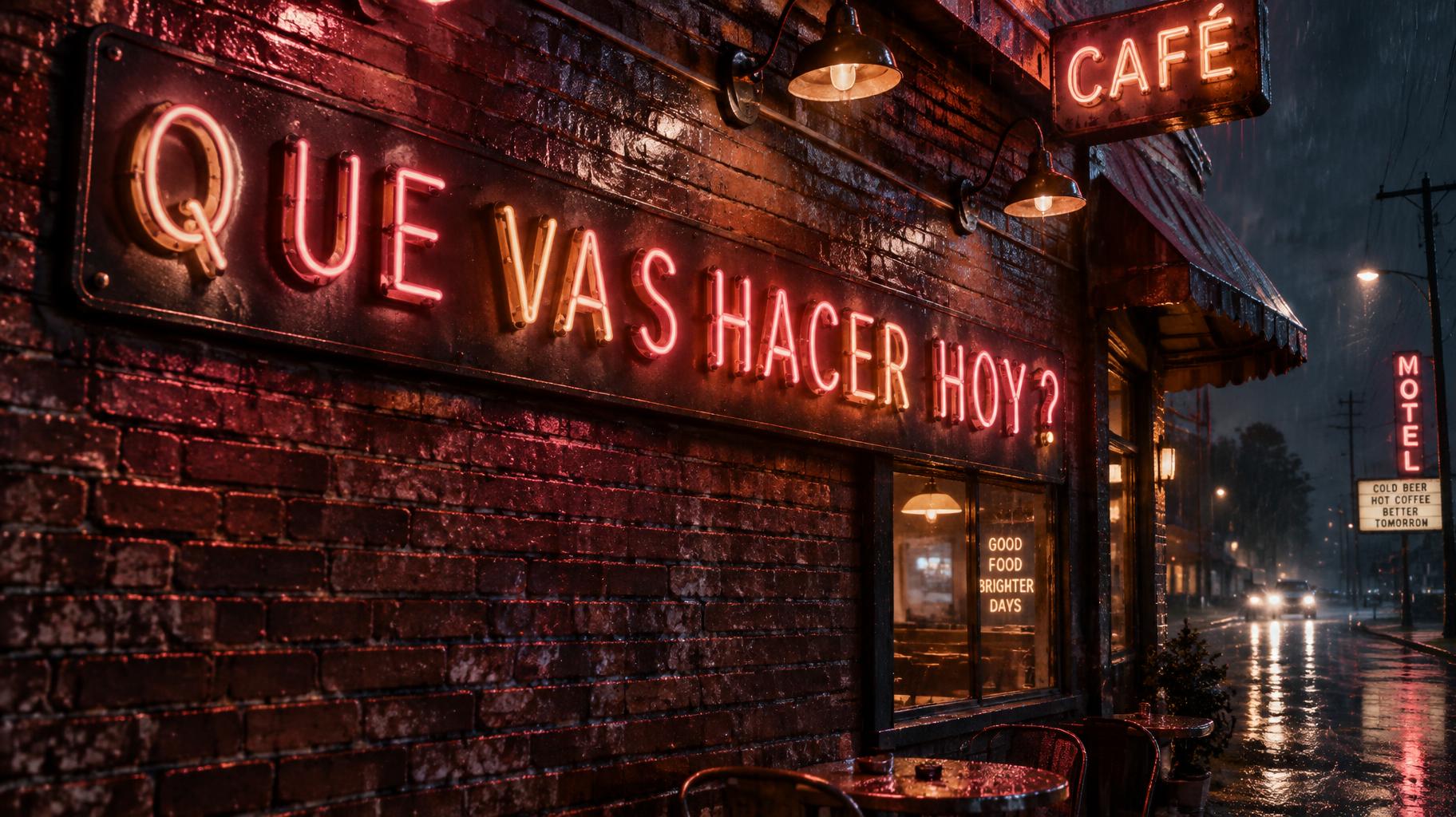 "Q U E V A S H A C E R H O Y ?" — Neon Sign | AI Text Effect Generator