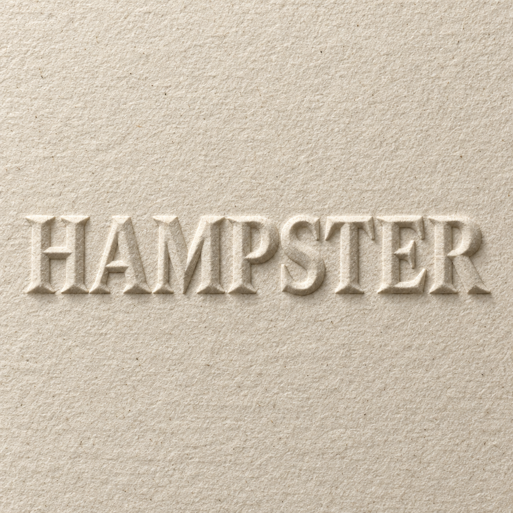 "HAMPSTER" — Emboss text effect