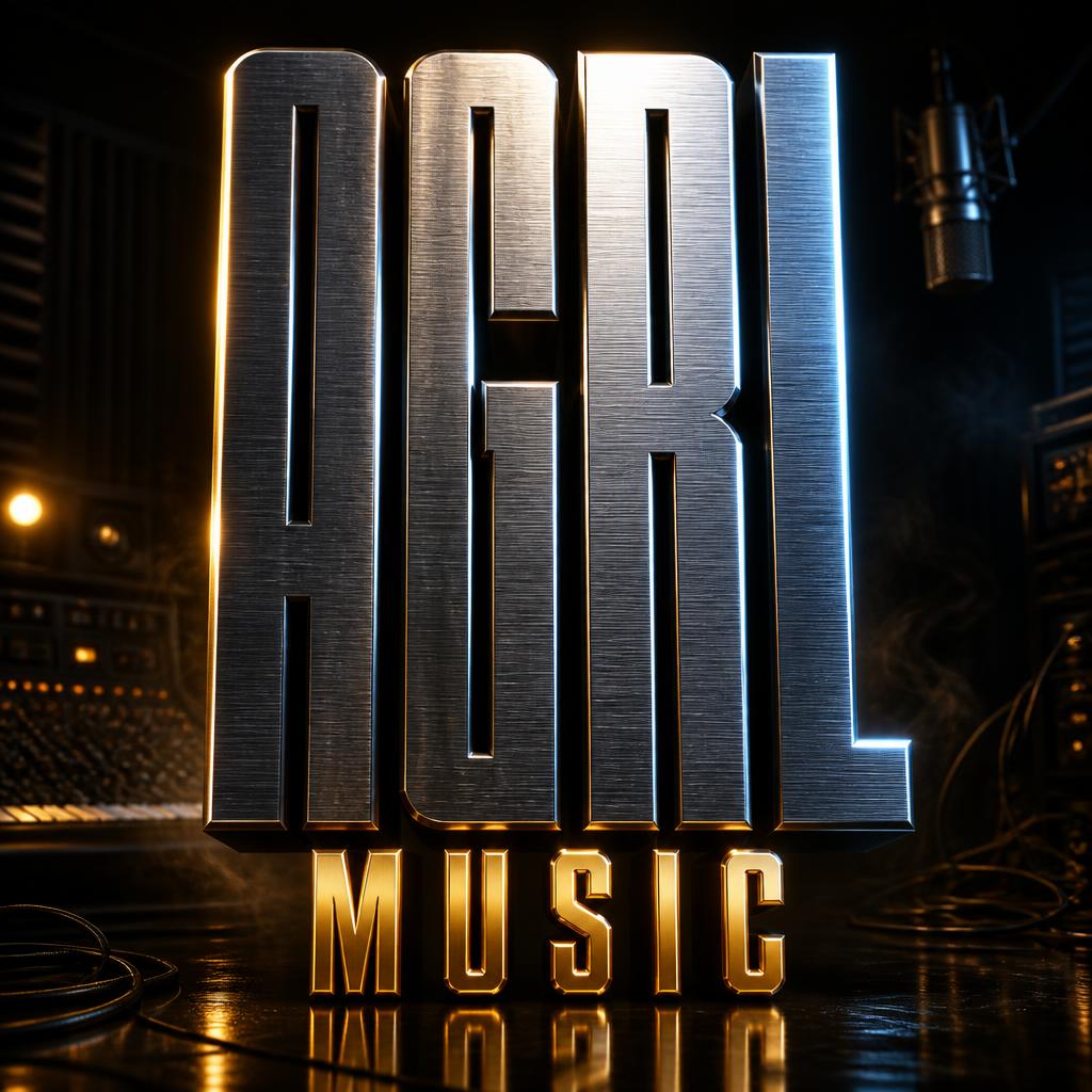 "AGRL
MUSIC" — Metallic | AI Text Effect Generator