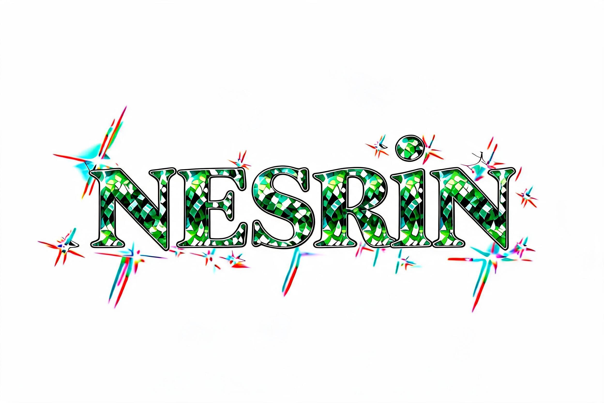 "NESRIN" — Glass Crystal | AI Text Effect Generator