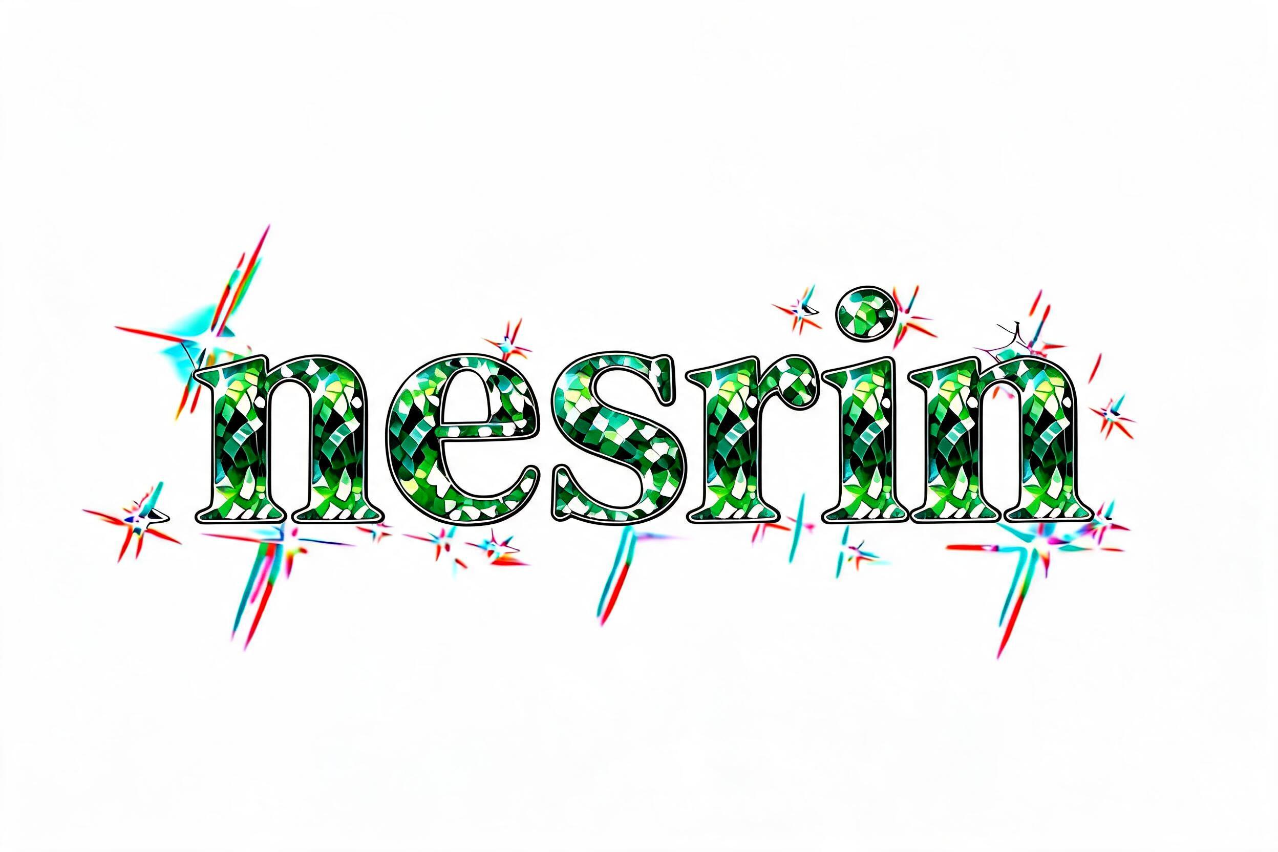 "nesrin" — Glass Crystal | AI Text Effect Generator