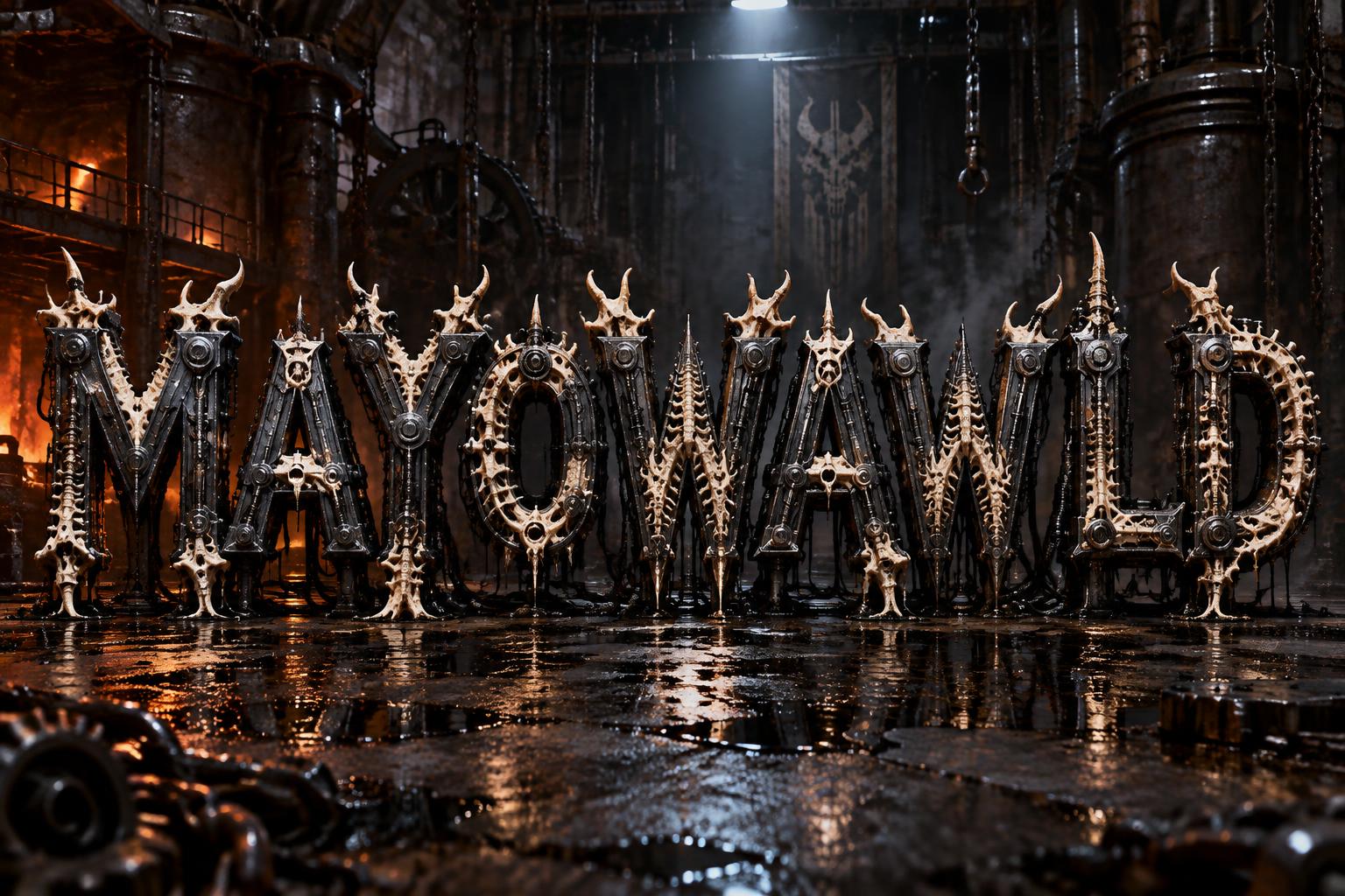 "MAYOWAWLD" — Cyberpunk Bio Mech | AI Text Effect Generator