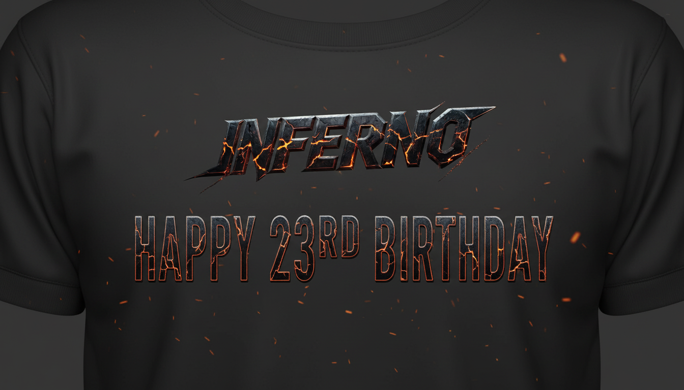 "INFERNO
HAPPY 23RD BIRTHDAY" — Post Apocalyptic | AI Text Effect Generator
