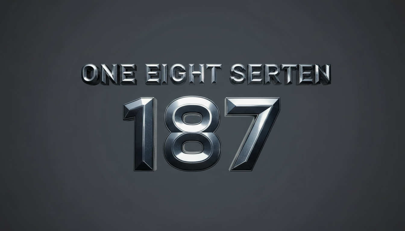 "187" — Chrome Metal 3d | AI Text Effect Generator
