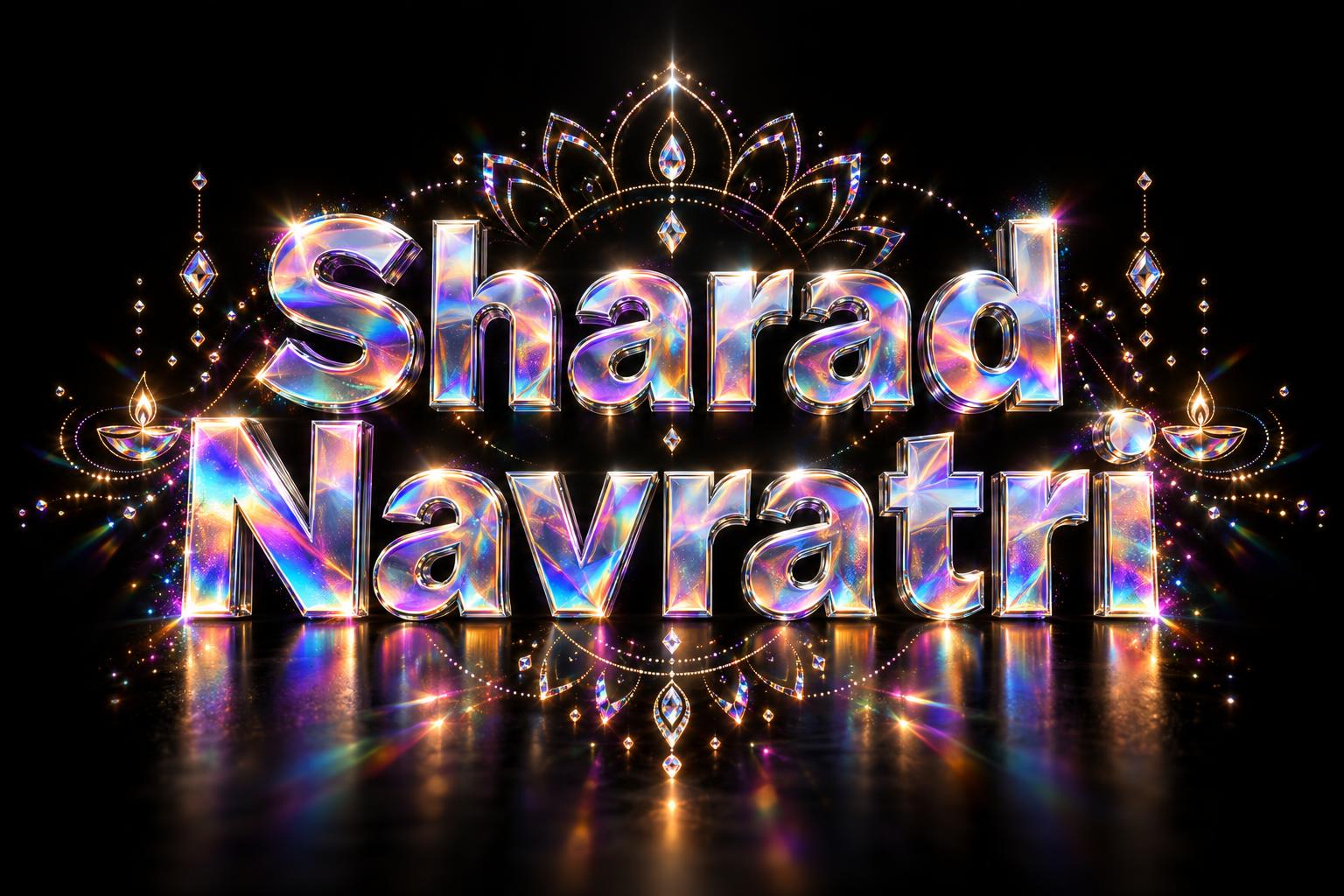 "Sharad Navratri" — Holographic | AI Text Effect Generator