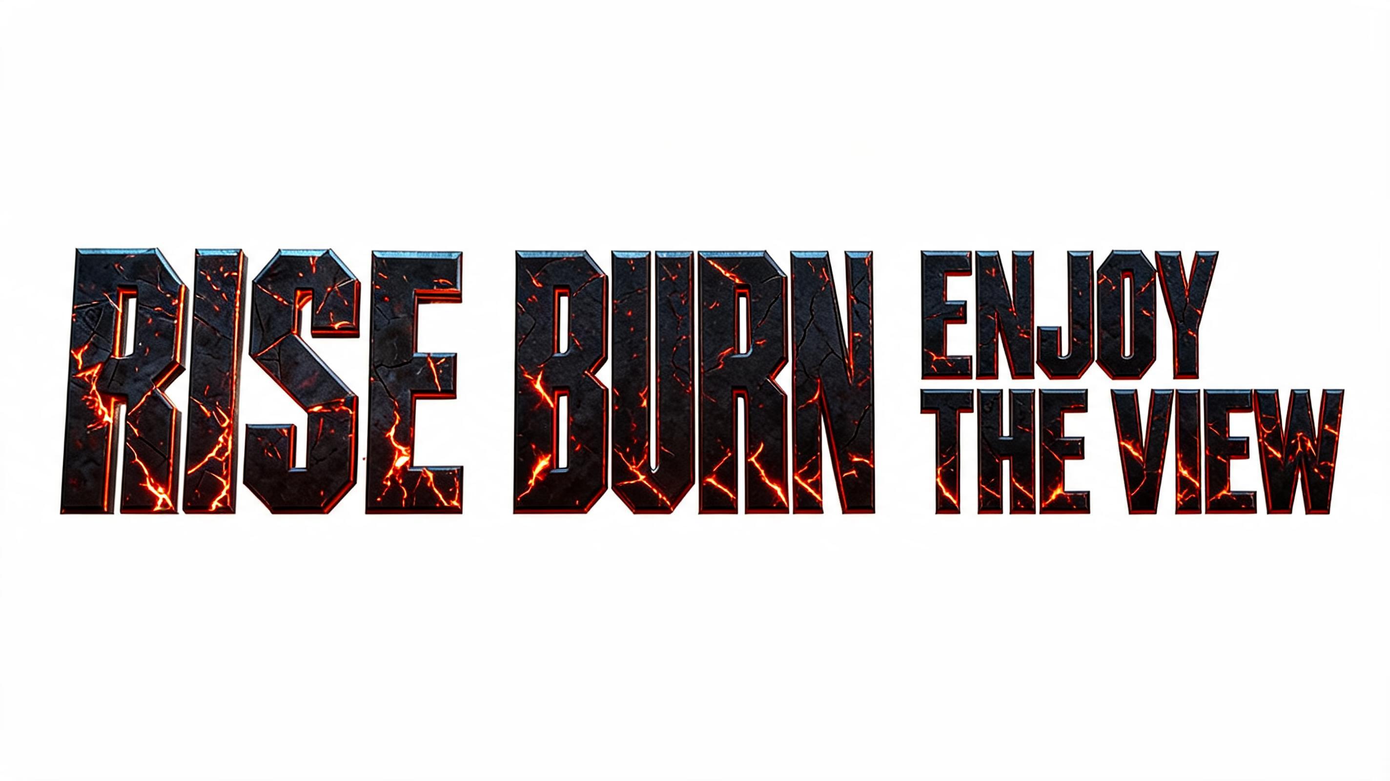 "RISE BURN ENJOY THE VIEW" — Post Apocalyptic text effect