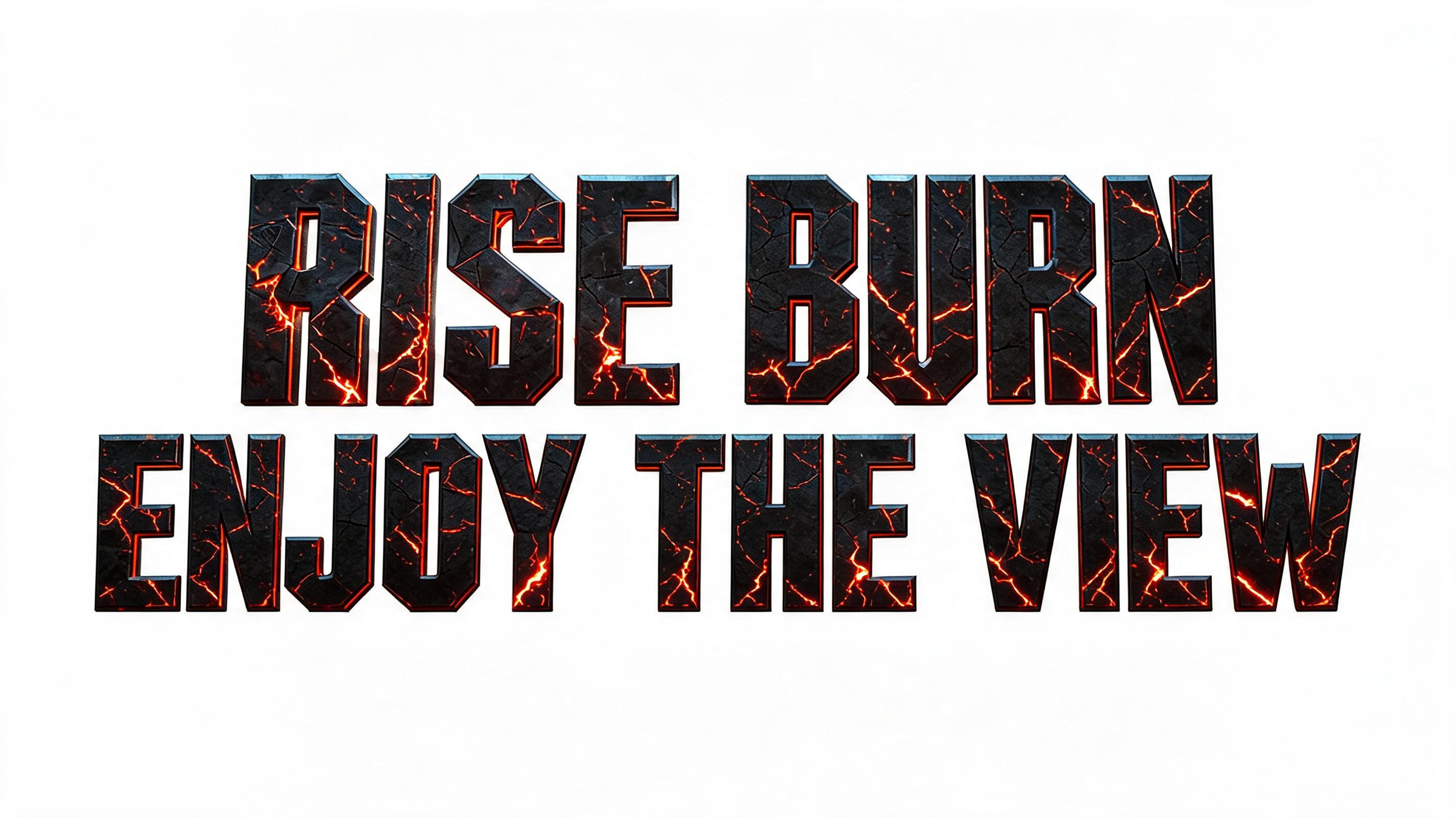 "RISE BURN ENJOY THE VIEW" — Post Apocalyptic text effect