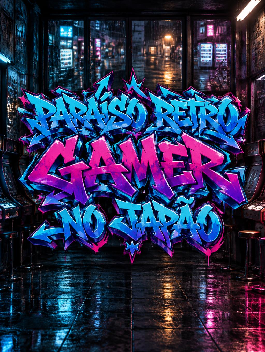 "PARAÍSO RETRO 
      GAMER  
    NO JAPÃO" —  text effect